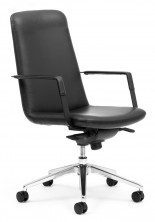 Governor MB Executive Chair. 4 PT Lock Mech. Gas Lift. Chrome Base. Black PU Vinyl